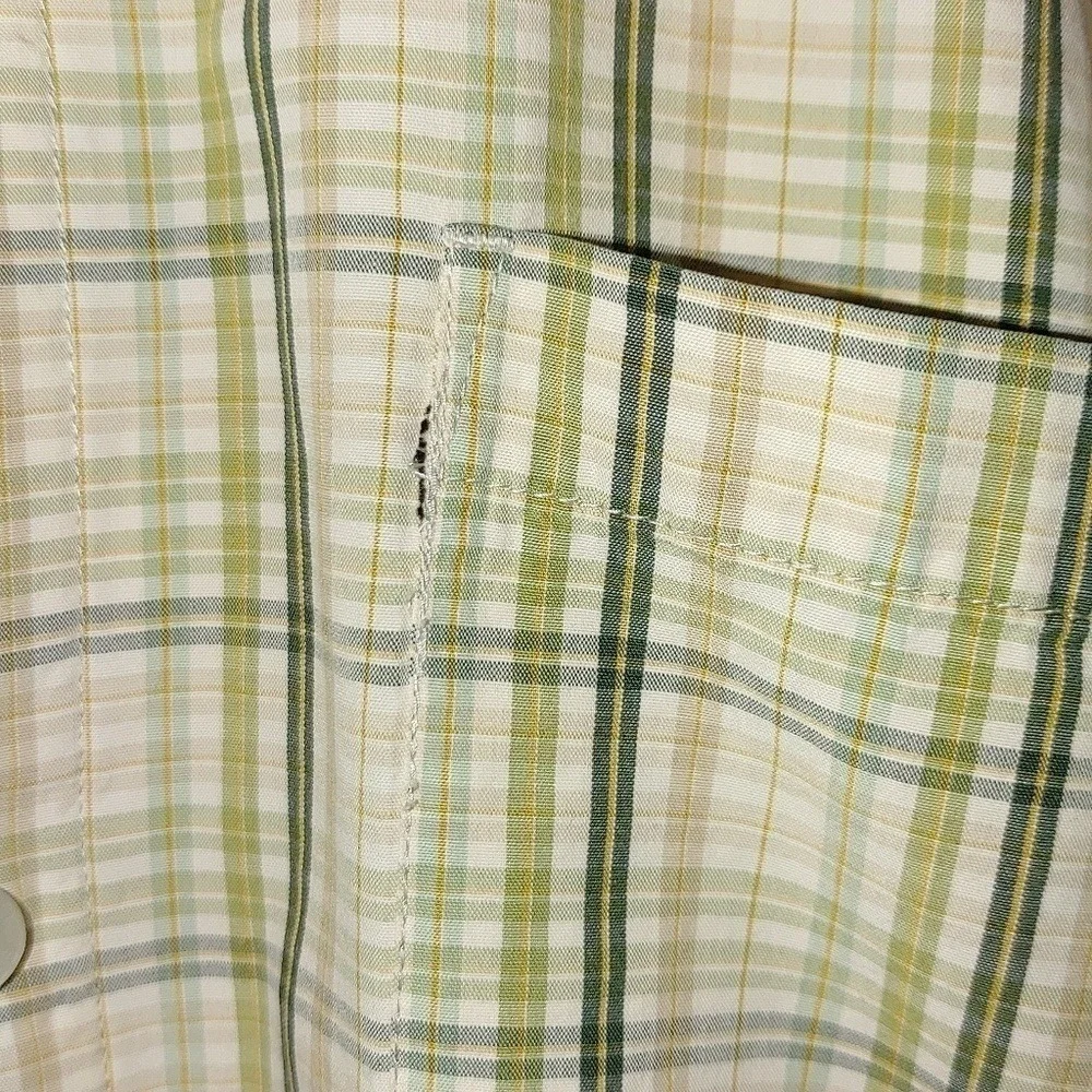 The North Face A5 Series Button Front Short Sleeve Plaid Yellow Green Off‎ White